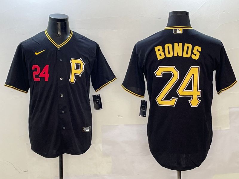 Men Pittsburgh Pirates #24 Bonds Black Game 2025 Nike MLB Jersey style 3->pittsburgh pirates->MLB Jersey